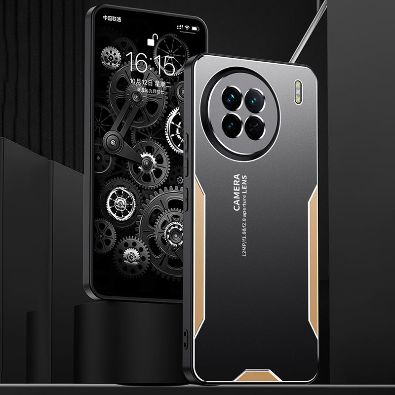 For vivo X90 5G Phone Case Drop Protection Aluminum Alloy Metal Cover - Gold For vivo X90 5G Phone Case Drop Protection Aluminum Alloy Metal Cover - Gold